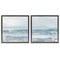 Stupell Industries Abstract Ocean Beach 2 pc Framed Floater Canvas Wall Art Set Design by Sally Swatland
